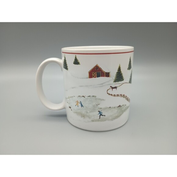 David Carter Brown Christmas Valley 10oz Covered Bridge Barn Ice Skating Buggy - Picture 1 of 7